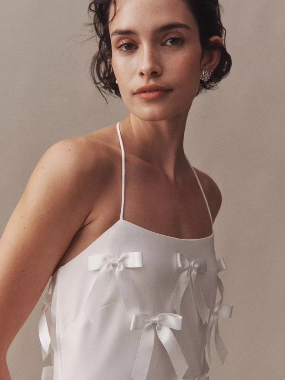 Anthropologie Hutch Halter Bow Mini Dress - Picture 3 of 5